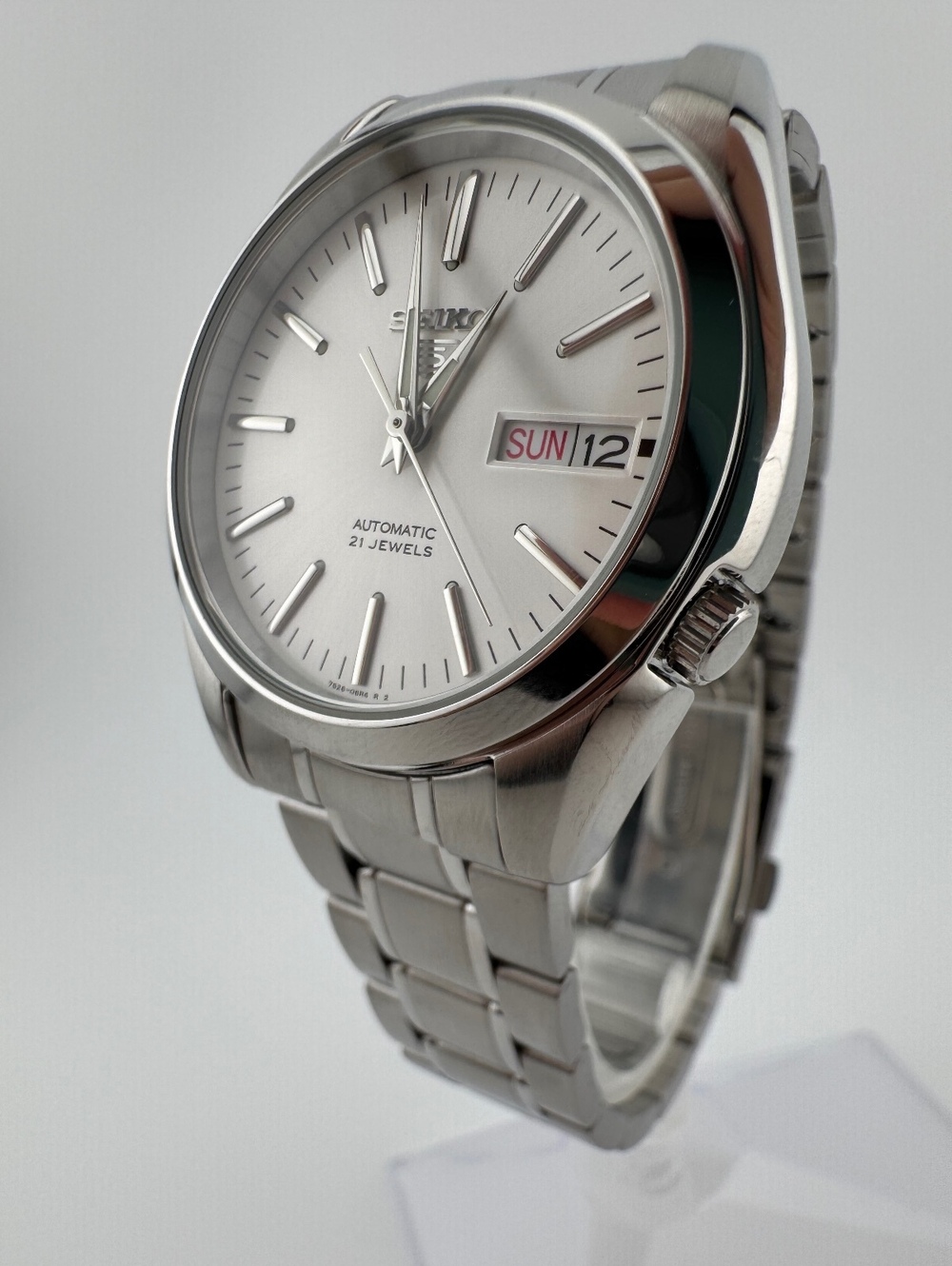 Seiko 5 Automatic SNK355 Silver Dial 37mm Men's Watch Box Papers